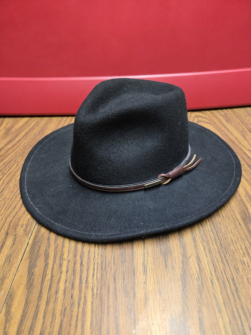 Stetson Crushable Black Western Hat with Brown Leather Band.